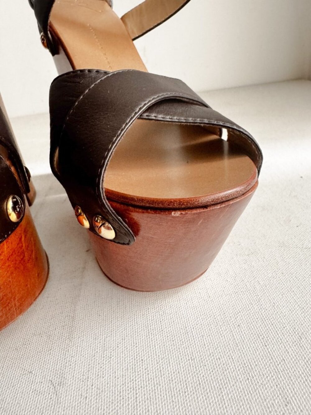 Giuseppe Zanotti High Platform Clog Heels Chocolate Brown Leather 39 - Picture 7 of 13